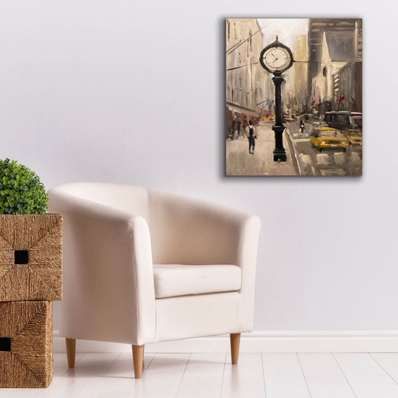  «City Time» par Allayn Stevens, art mural sur toile, 26 po x 30 po, H 30 po x l 26 po