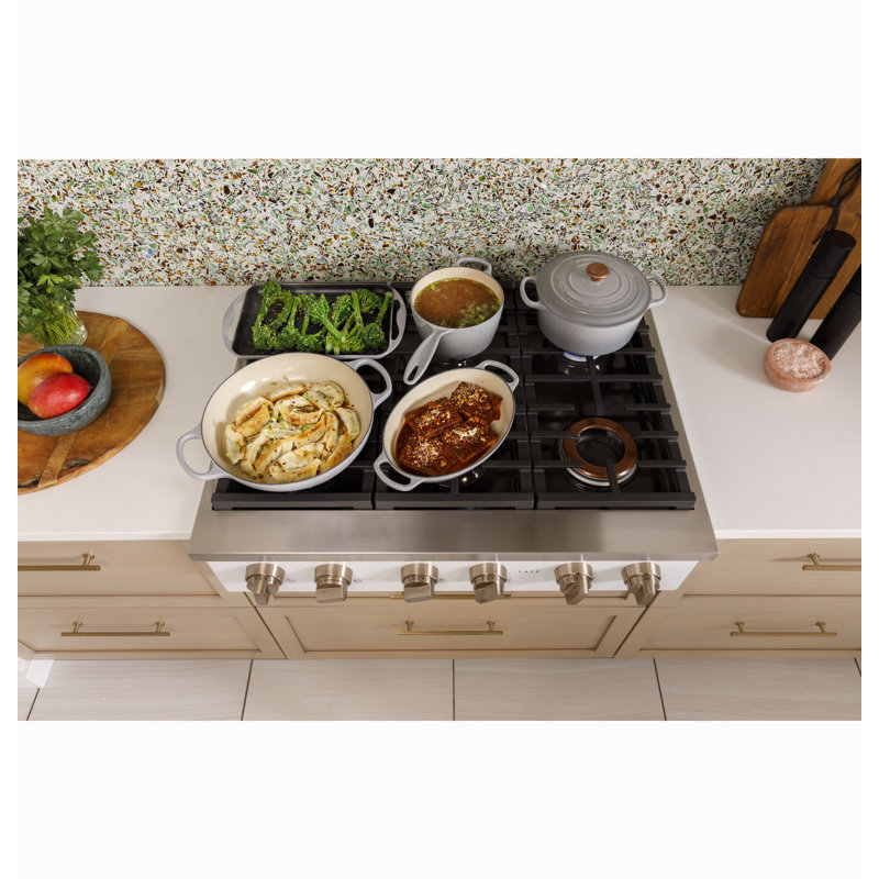 Café 36" Commercial-Style Gas Rangetop With 6 Burners (Natural Gas), Matte Black