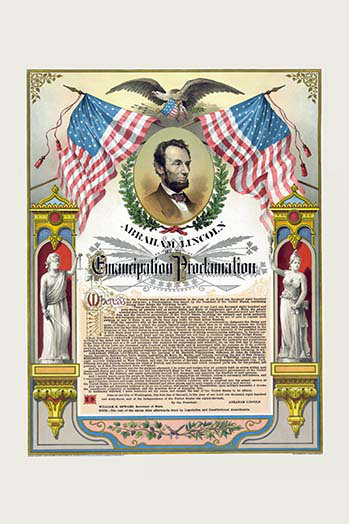 Emancipation proclamation par strobridge-impression d’art graphique, H 30 po x l 20 po