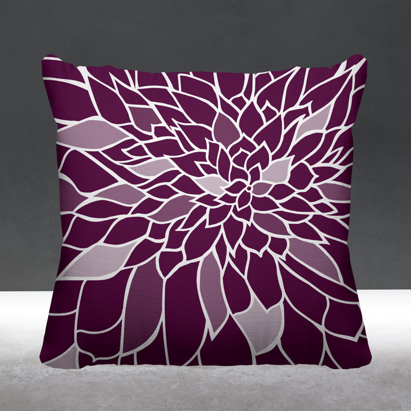 Raina Outdoor Reversible Throw Pillow, Purple, 17W" x 17H"