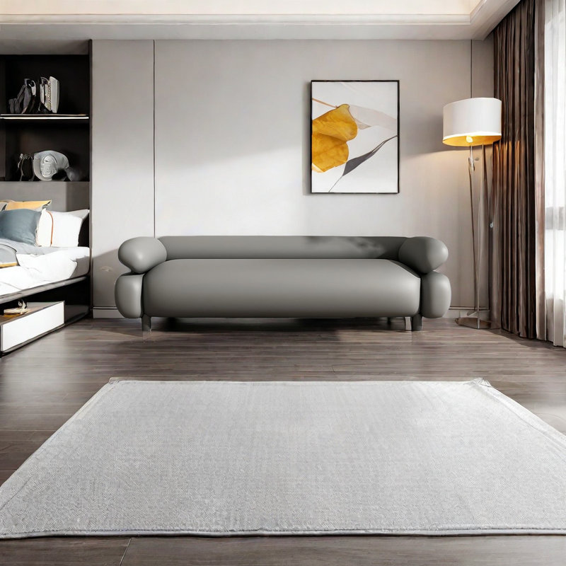 Banc rembourré polyvalent en cuir, Gris