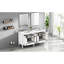 Meuble-lavabo de 60 po avec lavabo double, bois massif et construction, métal céramique imperméable, rangement réglable, charnières à fermeture en douceur, style rétro-449497718