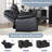 Emryn 71.7'' Wide Modern and Overstuffed Breathable Vegan Leather Manual Reclining Loveseat Sofa with Cup Holder and Storage-101751581