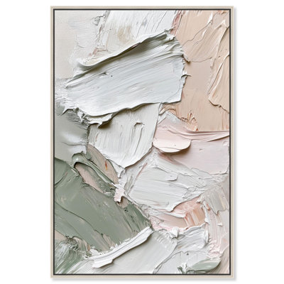 «Creamy Contours I», art mural blanc sur toile 