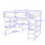 Lit mezzanine avec bureau, lumières RVB, support de rangement latéral et tablettes multiples-680192016-680192019