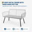 Ensemble modulaire d'extérieur fabriqué à la main en osier gris 4 pièces - Canapé modulaire de patio avec structure en métal et table basse pour la cour, le jardin ou la piscine