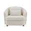 Chaise en lin beige Mariko avec coussin, assise confortable et élégante pour tout salon ou chambre à coucher