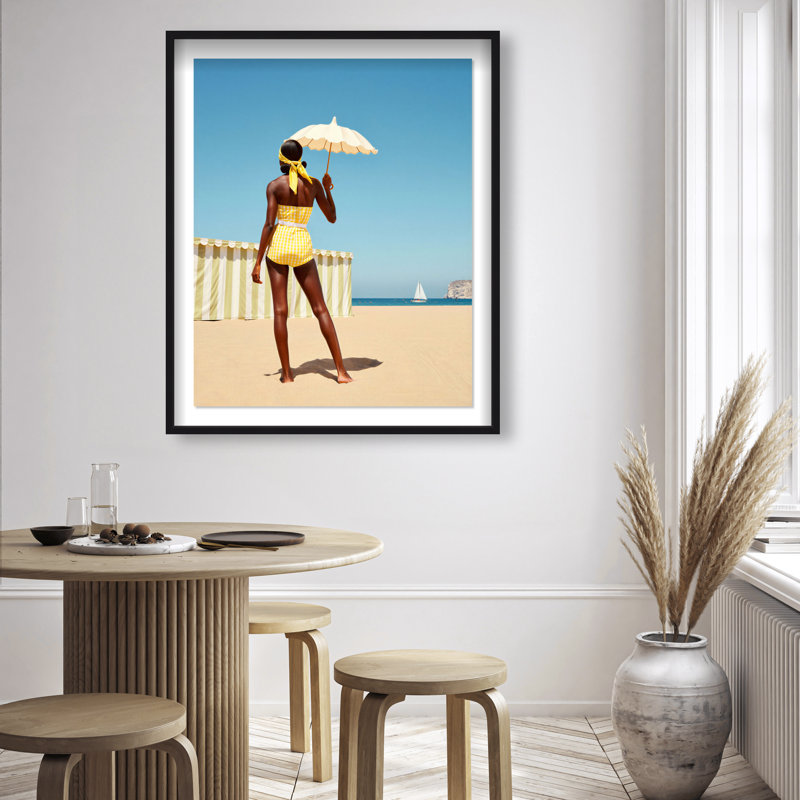 Cabana Muse III Shadowbox Fashion Print by Oliver Gal, Black Frame, 16 x 20, 21.5"H x 25.5"W, Natural Oak Shadowbox