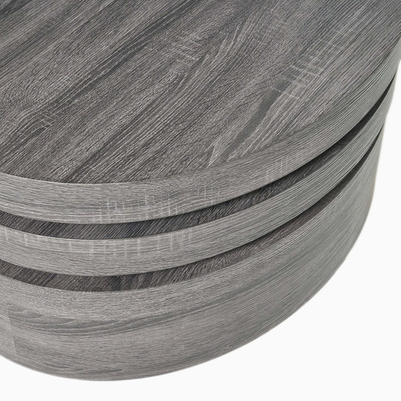 Modernesque Rotating Coffee Table-Matte Black(Only Including Coffee Table,Without Chairs)
