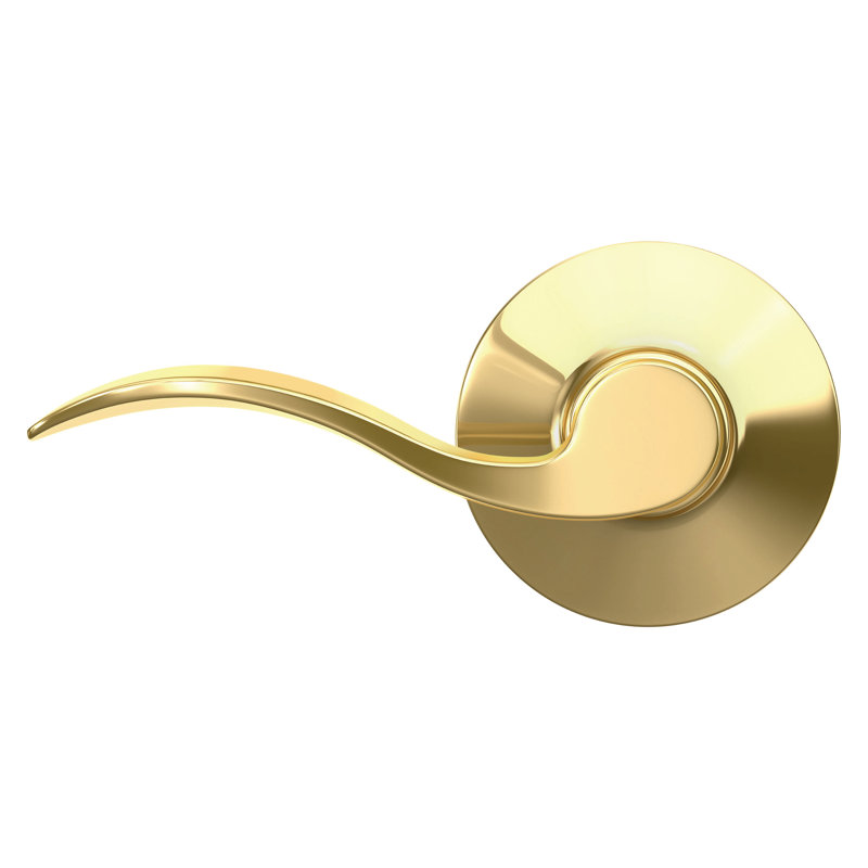 Accent Lever Hall and Closet Lock, Bright Brass