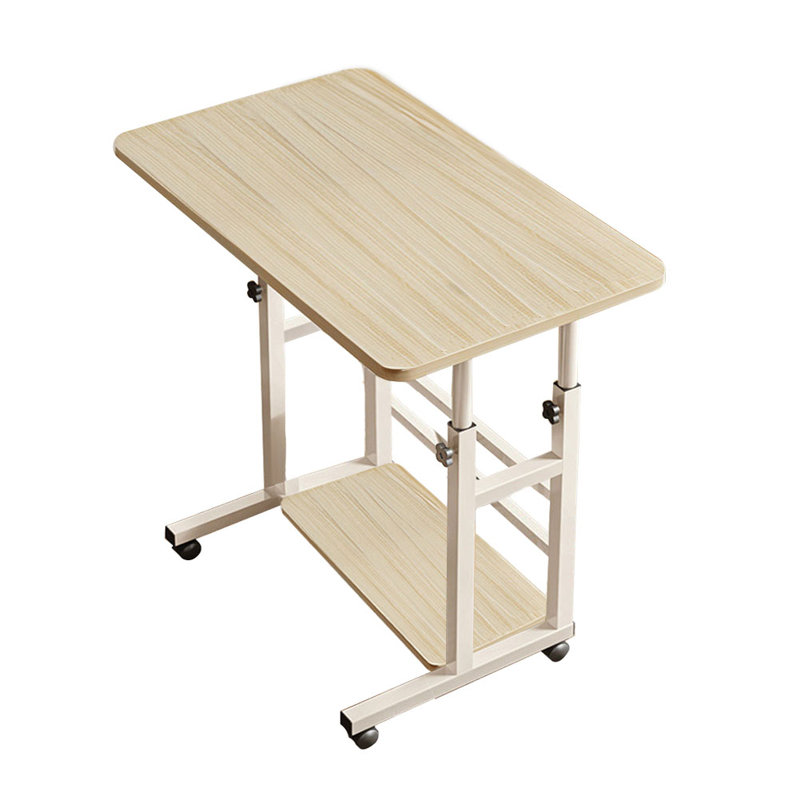 60cm Wide Adjustable Solid Wood Computer Desk, Light Brown