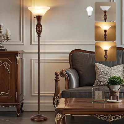 70" Floor Lamps For Living Room With Nightlight, Torchiere Floor Lamps Standing Lamp With Glass Shade, For Home, Bedroom, Office, Corner,Bulb Included