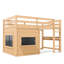 Lit mezzanine simple peu encombrant, maisonnette rustique en bois aggloméré pour maison compacte