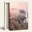 «Winding Wooden Boardwalk travers Misty Marsh» avec toile rose ciel-133496958