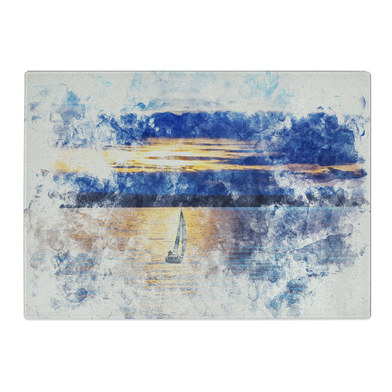 Sailing Boat Vol.1 Watercolour Chopping Board, 20cm W x 28.5cm L