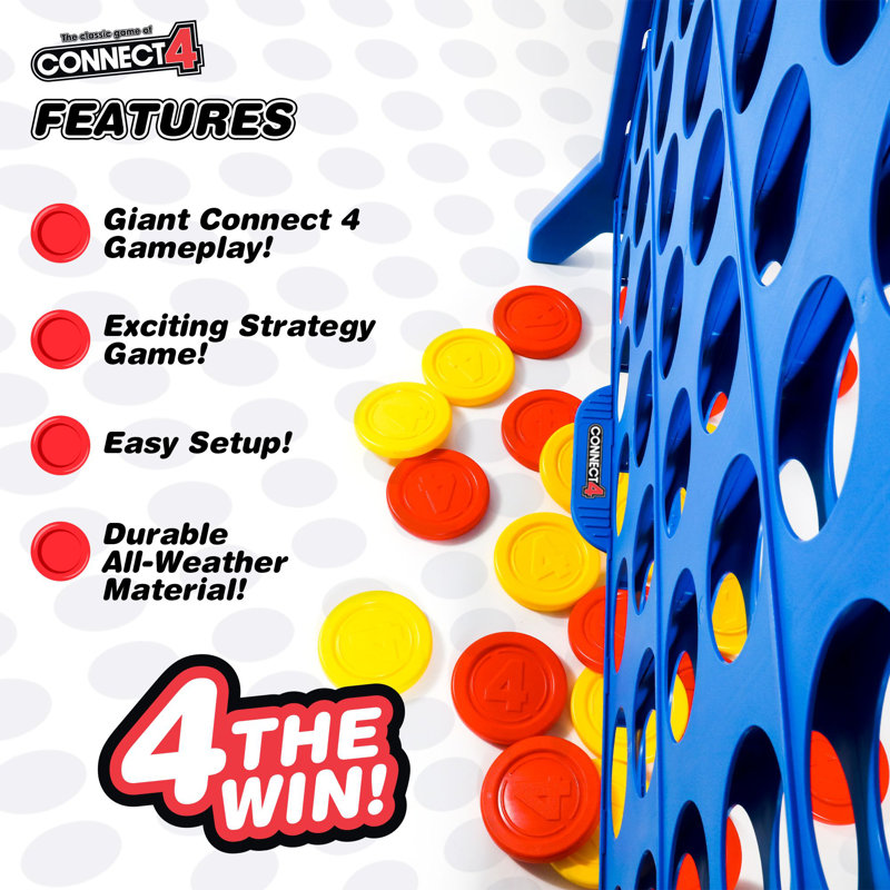 Giant Connect4: Hasbro's Original Connect4 Super-Sized - 46.5 inch All-Weather Official 4-in-a-Row