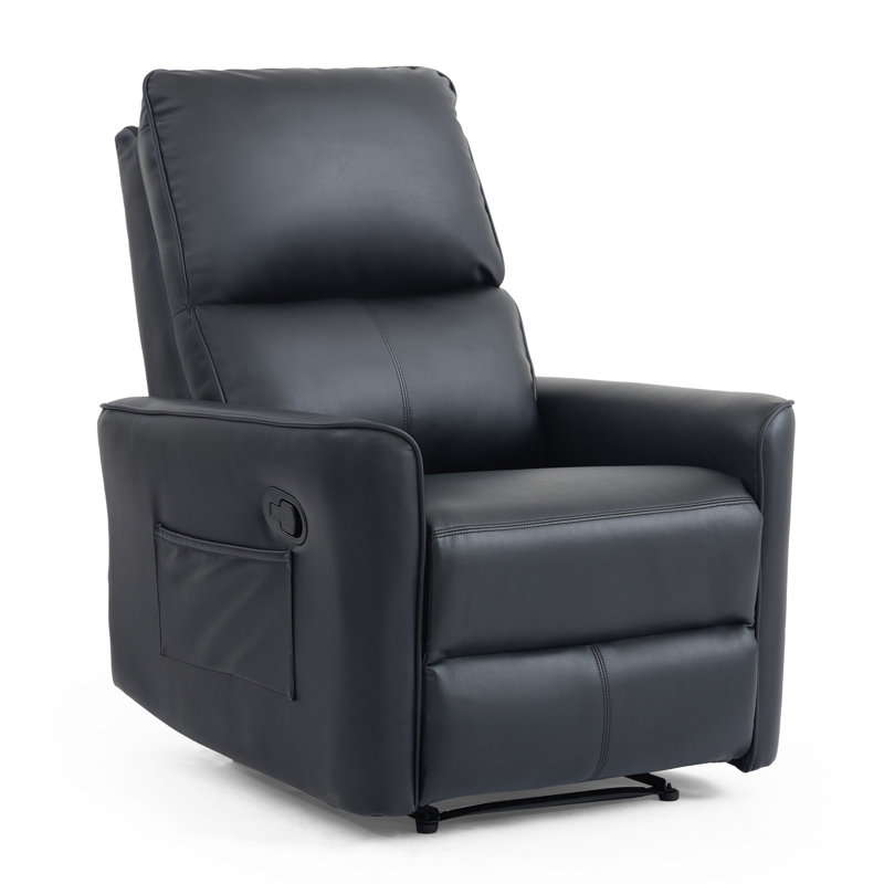 Susin 77cm Wide Wall Recliner Standard Recliner, Black Leather Match