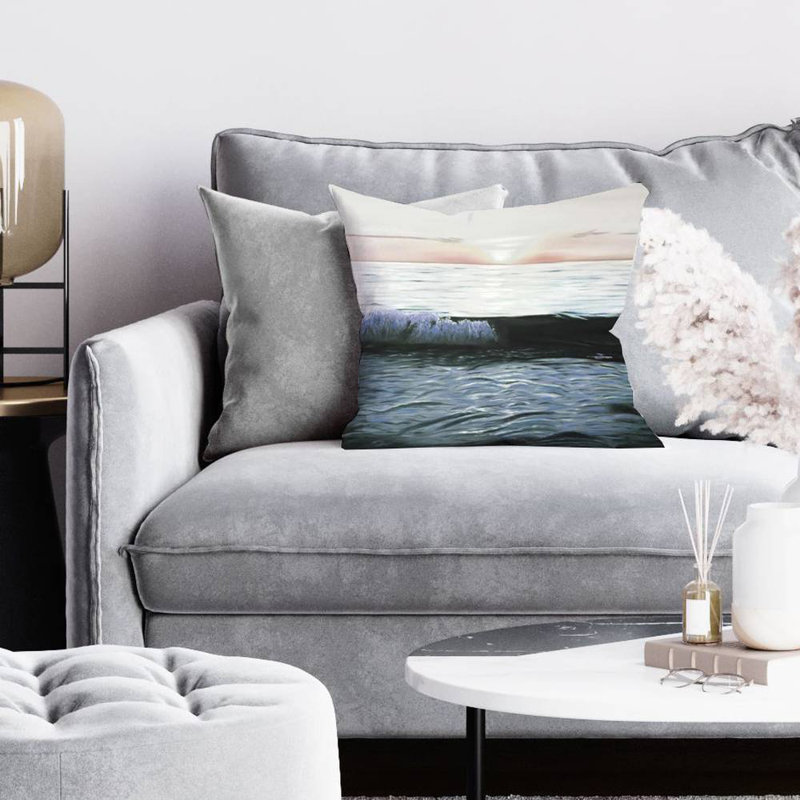 Desaturated sunset - 18"x18" Throw pillow - Poly twill - Print on demand, 18" H x 18" W, Polyester/Polyfill