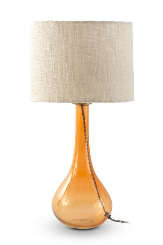Krouse Glass Table Lamp, White, Orange, 54 H x 26 W x 26 D cm