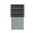 Tall and Wide Storage Cabinet with Doors for Bathroom/Office, Three Drawers, Grey-1031078371