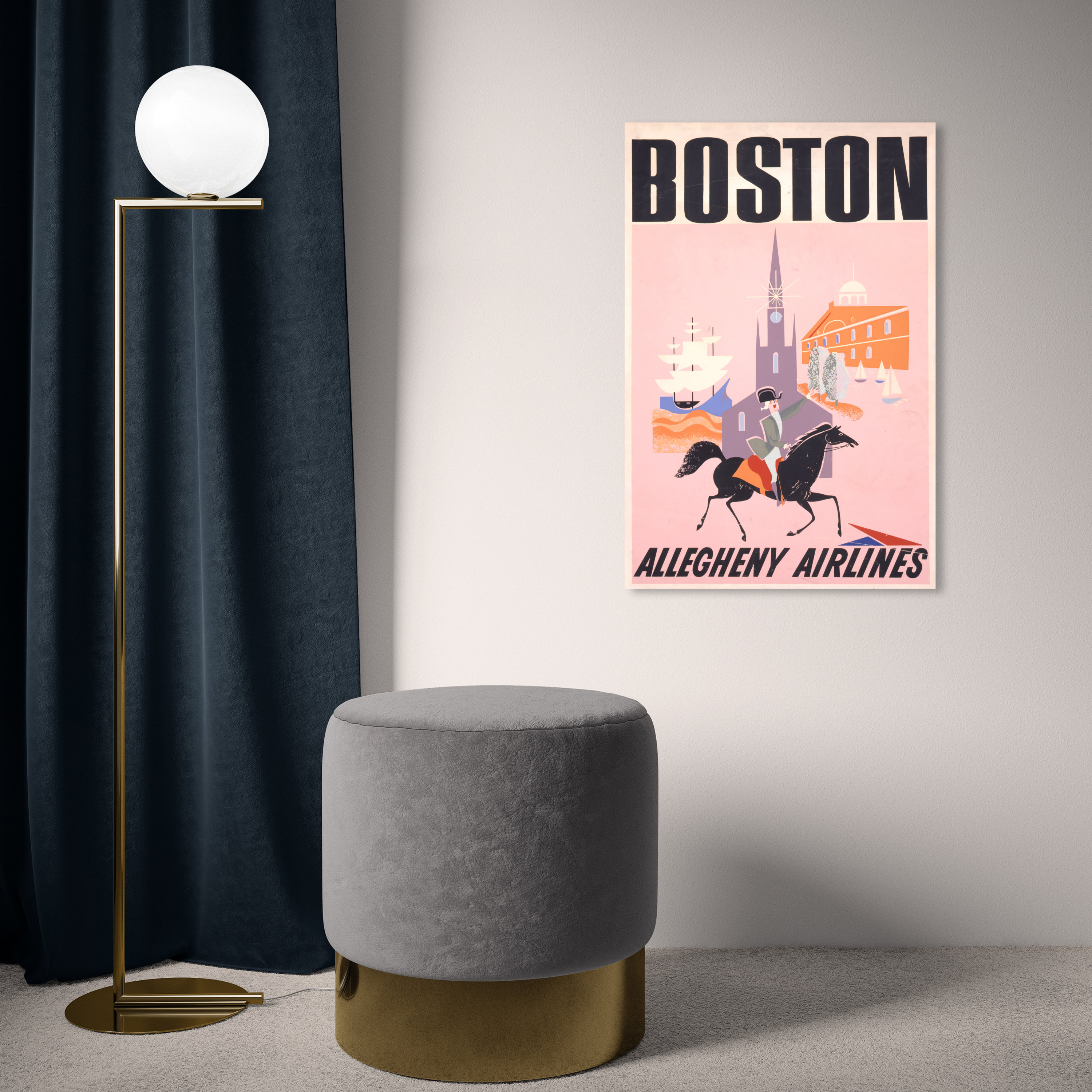 Oliver Gal Prints Boston - Allegheny Airlines - Advertisements on ...