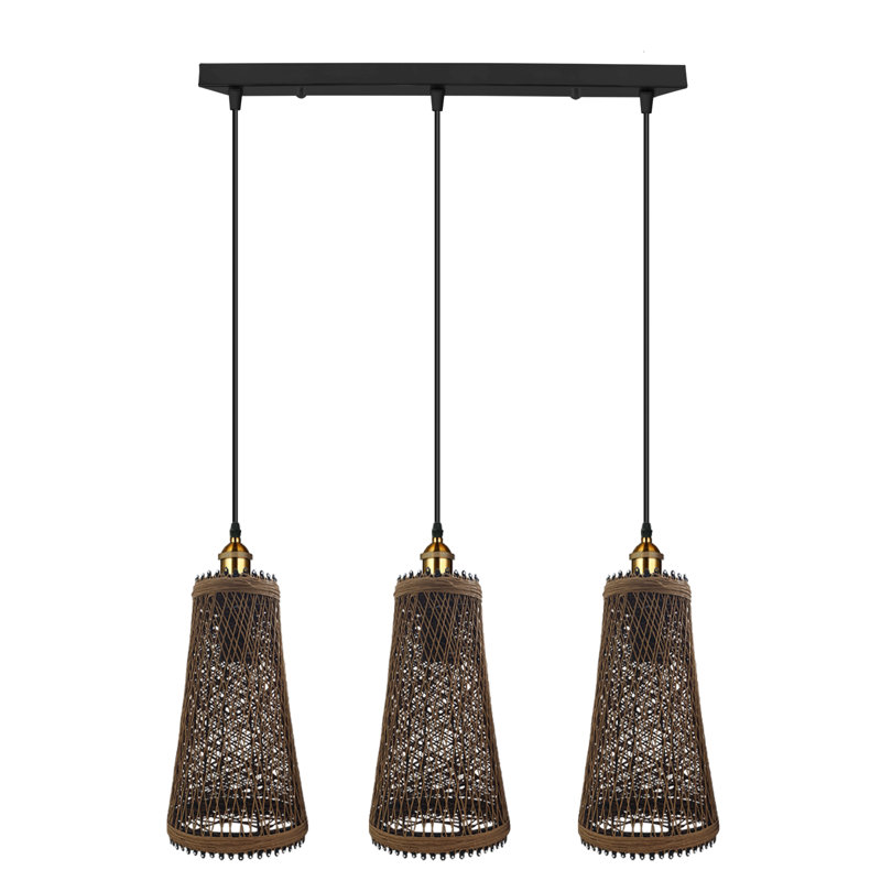 Macek 3 - Light Brown Kitchen Island Pendant