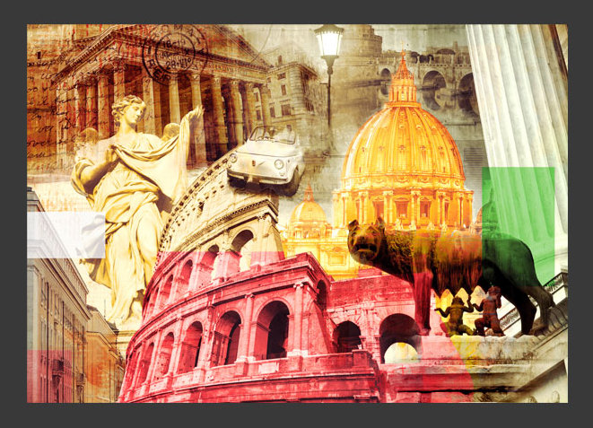 Rome - Collage Wallpaper, 400 cm x 280 cm