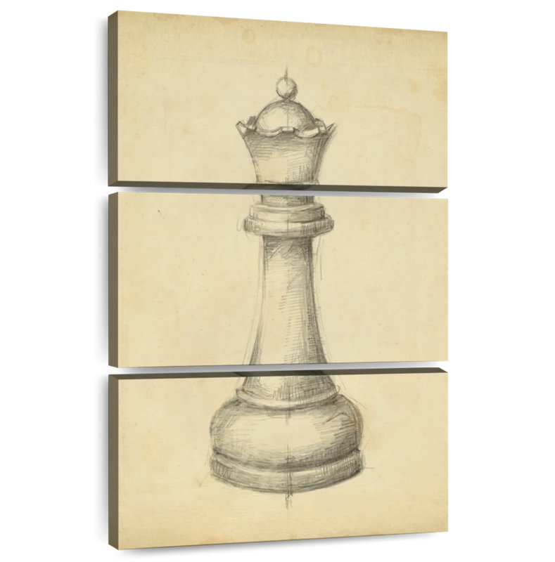 Échecs antiques III, H 32 po x l 20 po