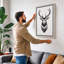 Majestic Deer Graphic - Wrapped Canvas-576072753-576072759