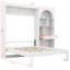 Lit escamotable avec armoire arquée, DEL intégrée, tiroir, cadre de lit mural pliable, plusieurs compartiments de présentation ouverts-133408617