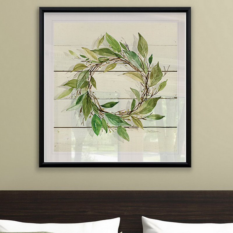 " Bay Leaf Wreath ", 26.5" H x 26.5" W x 1.5" D