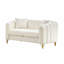 2 places blanches de 61 po avec pieds dorés, design moderne pour le style chenille en métal d'inspiration rétro