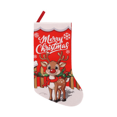 Velvet Ball Christmas Stocking Gift Bag, Tree Ornament For Holiday Decoration, 17.7x10.6in Color A