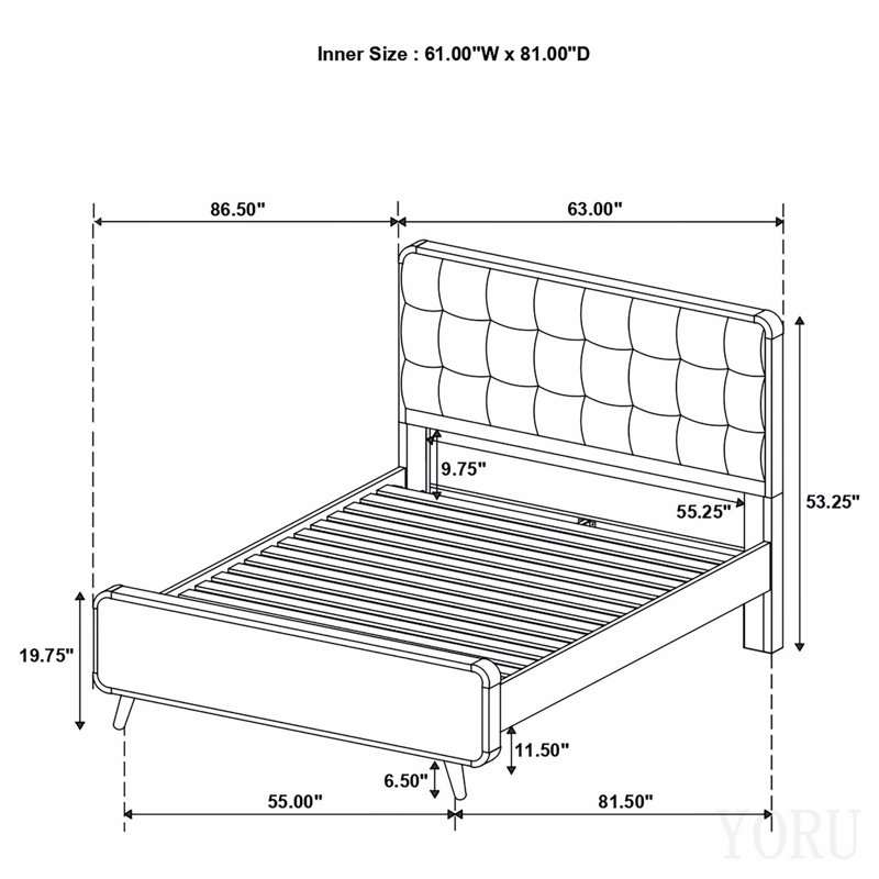 Light Ash Queen Platform Bed