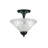 Semi-Flush 2 Bulbs Shown In Matte Black Finish With 12" Italian Bubble Glass