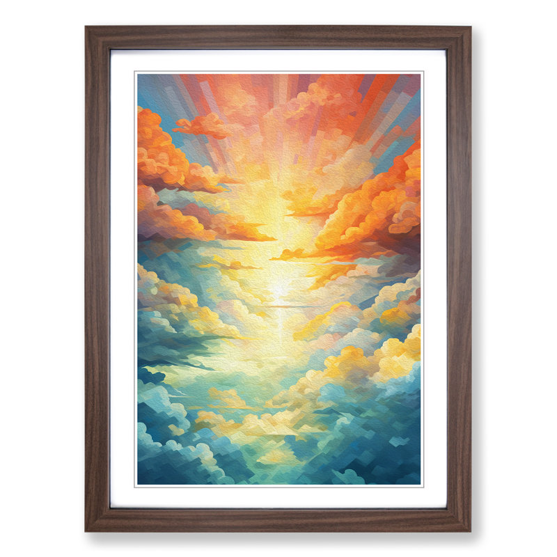 Single Picture Frame Print on Wood, 34cm H x 25cm W, Walnut Framed