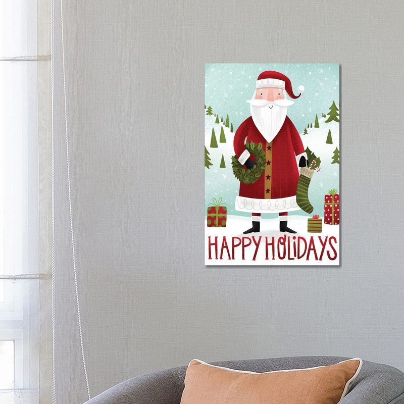 Folk Santa by Arrolynn Weiderhold - Wrapped Canvas Print, 152.5 cm H x 101.5 cm W x 3.175 cm D