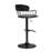 Deshundra Modern Swivel Adjustable Height Upholstered Bar Stool with Arms in Black Wood and Metal-119520418