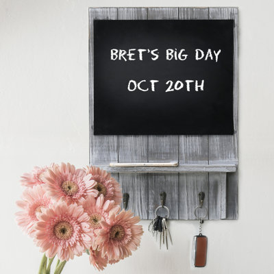 Avenal Wall Key Organiser with Key Hooks/Chalkboard