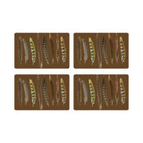 Pheasant Feathers Vegan Leather Rectangle Pebble Placemat