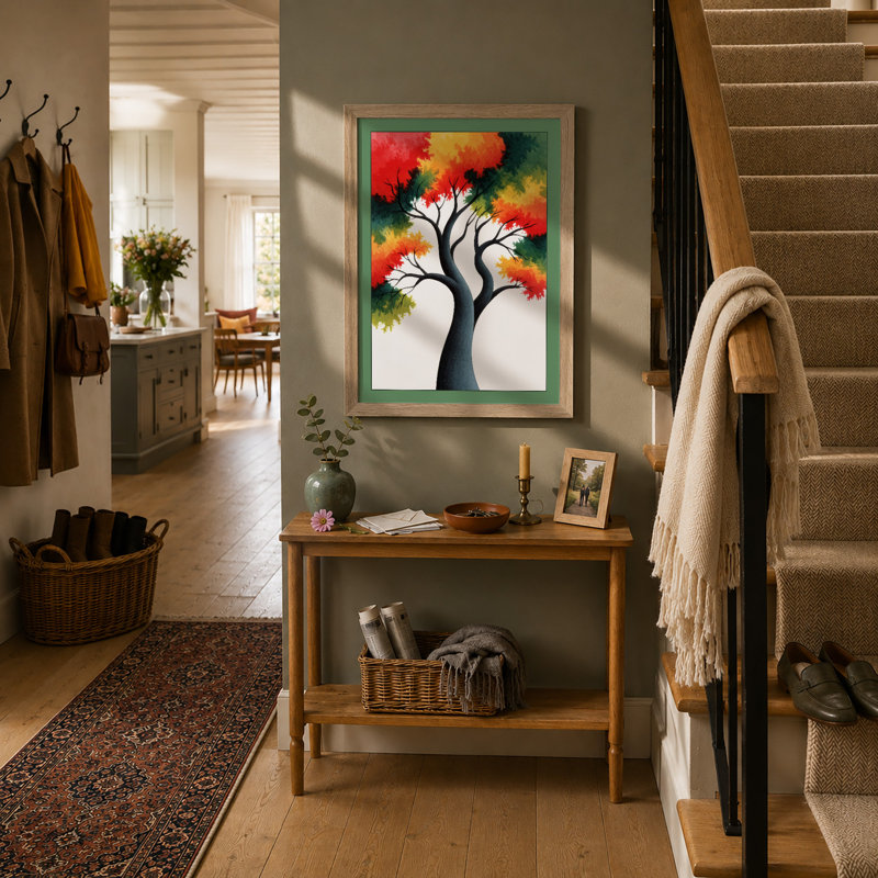 Autumn Tree In Watercolour Botanical - Print, A2 - 59.4 x 42.0 cm, Oak