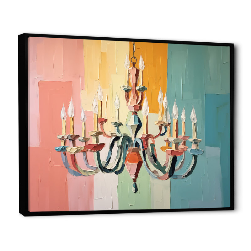 Lustre baroque Brilliance - lustre, art mural, Cadre flottant noir, H 34 po x l 44 po x P 1,5 po