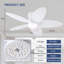 42" 5-blade Indoor Tropical Flush Mount Ceiling Fan With Light And Remote/app Control-2047448057