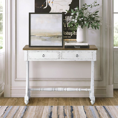 Console à 3 tiroirs blanc antique