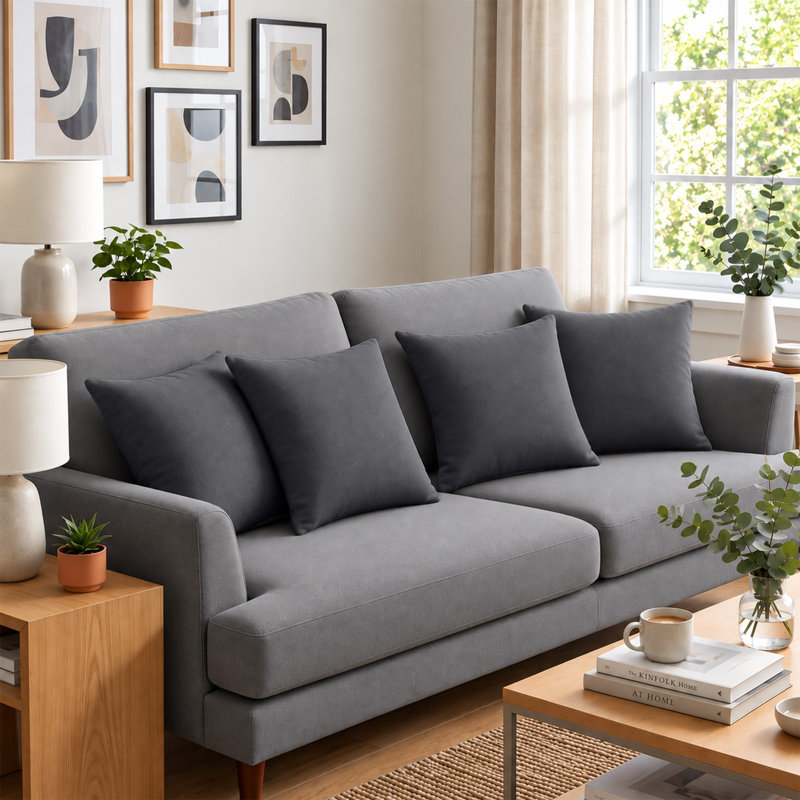 Soft Premium Microfiber Dyed Cushion Cover, GREY