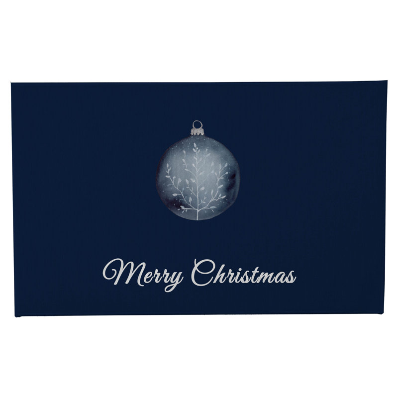 Paillasson Merry Christmas, Marine, L 21 po x L 34 po