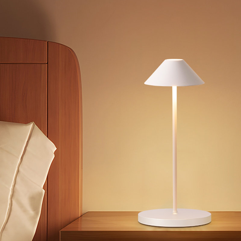 16 po Lampe de table Mid-Century Modern, Simple, Blanc, Touch