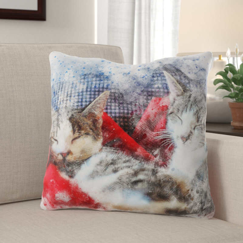 Coussin de chats Dupuy, Microsuède, Intérieur