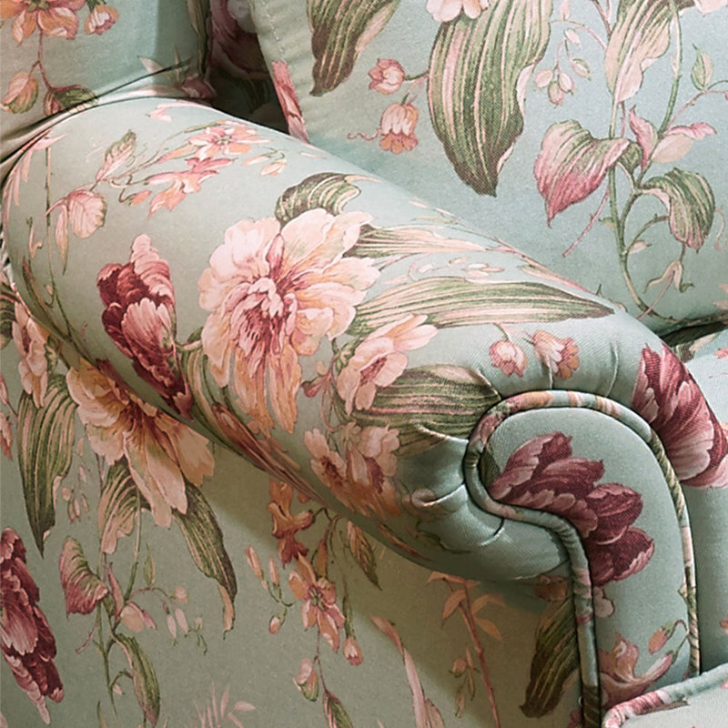 Alminas Upholstered Accent Chair with Ottoman