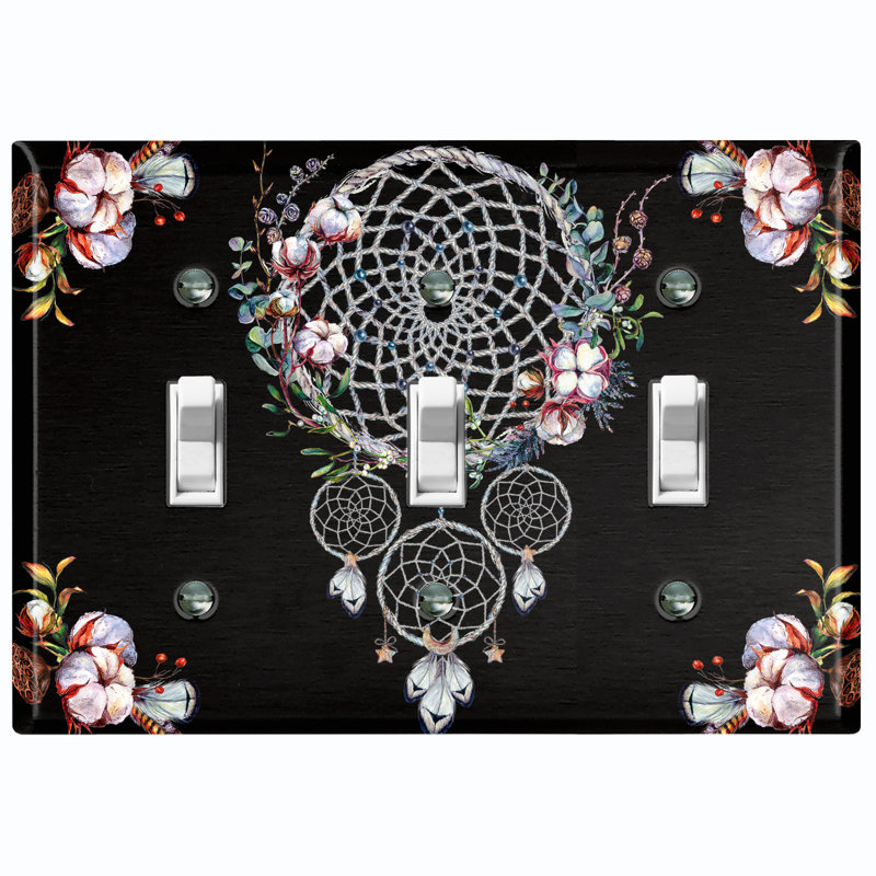 Patterned 3 - Gang Toggle Light Switch Standard Wall Plate